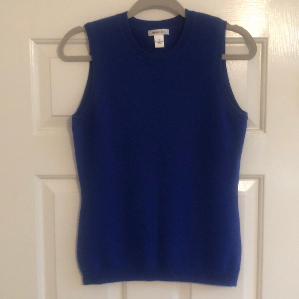 Harold’s Royal Blue Sleeveless Cashmere Sweater